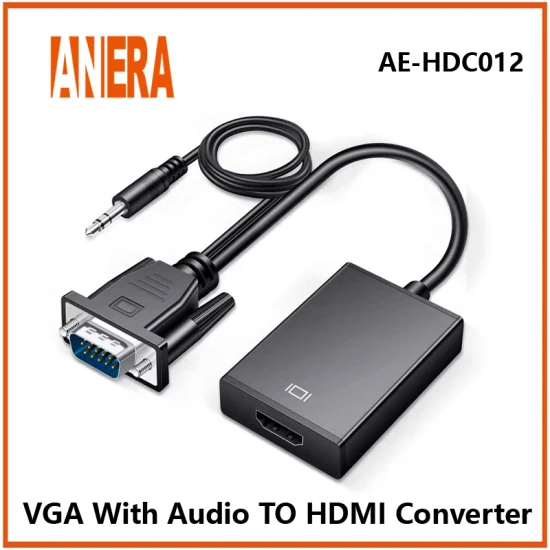 Лидер продаж Anera, конвертер VGA в HDMI, кабель-адаптер видеоконвертера со звуком